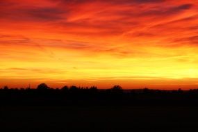 orange Sunset Landscape Evening Sky