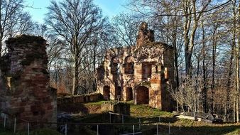 ruins of a castle on a hill Kraenberg in Germany