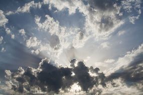 sun behind the clouds in the sky