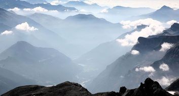 dramatic Fog in pyrenees Mountains
