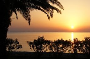 sunset on the beach in montegiordano
