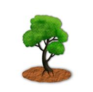 GreenTree on brown soil, illustration