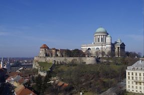 panorama view of the catholic cathedral over the Danube in the city of esztergom