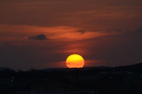 Sunset near Big Mountain in Curacao