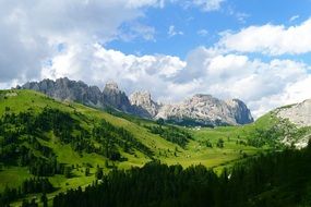 magnificent green Mountains on the beautiful landscape