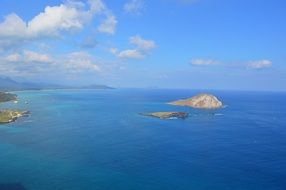 panorama of the blue ocean off the coast of hawaii