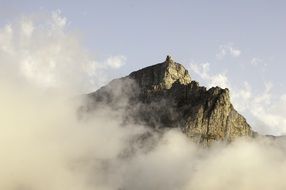 foggy table mountain in South Africa