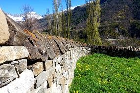 stone wall as a fence