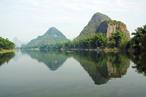 Landscape with Li River in Yangshuo in China