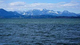 Lake near the mountains in Bavaria