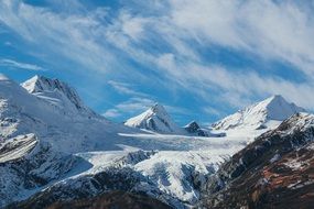 Snowy sunny Mountains landscape