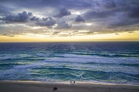 panorama of ocean beach in cancun