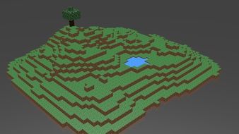 3d model of the island in minecraft