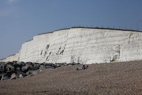 white cliffs on the coast