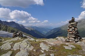 Alps mountains in Trentino top view with colorful nature in Italy