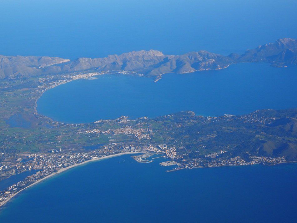 aerial view of bay of alcudia