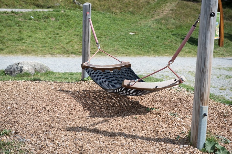 a hammock tied on two pillars