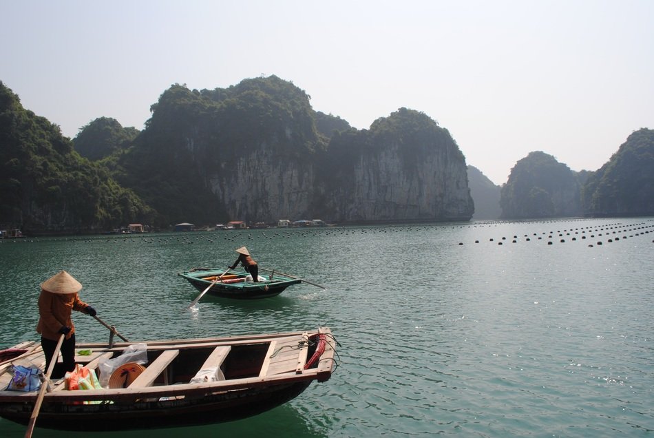 fishing boats on a lake in china