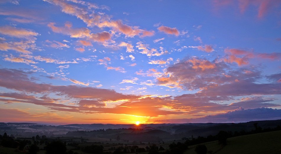 sunrise color game on the sky