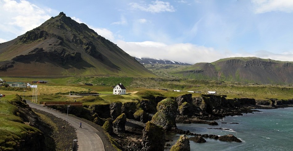 road along the coast of iceland