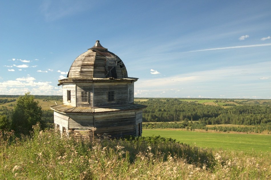 church on a green meadow