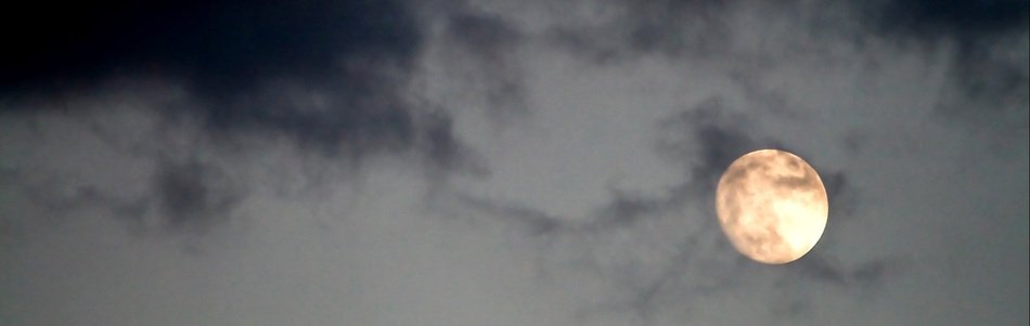 Moon on a grey sky