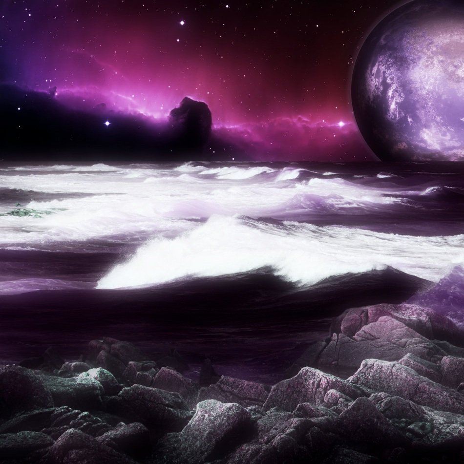 Beautiful landscape of the colorful Space