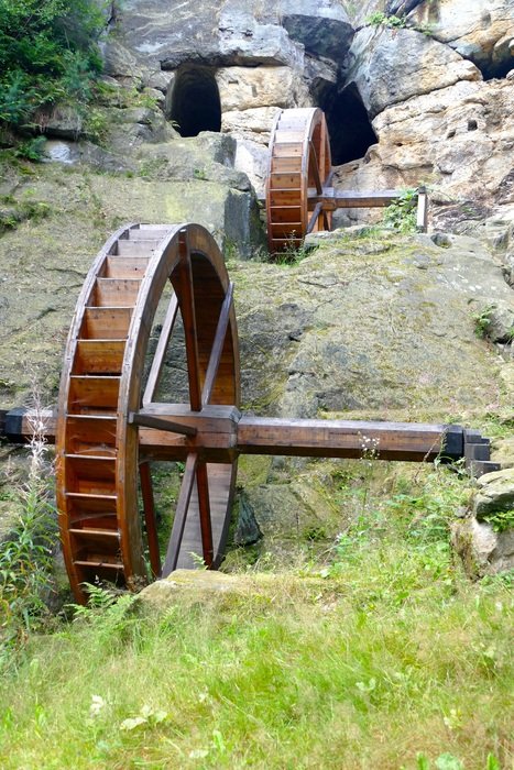 wooden wheels in an ancient mill