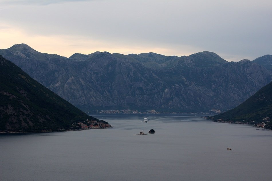 sea between high cliffs in montenegro