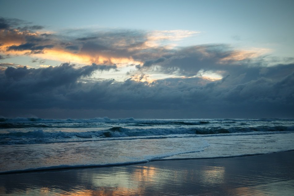 foggy sunrise over the australian coast