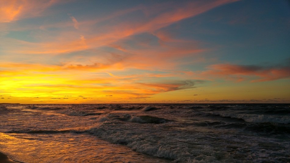 Landscape of Sea at the Sunset