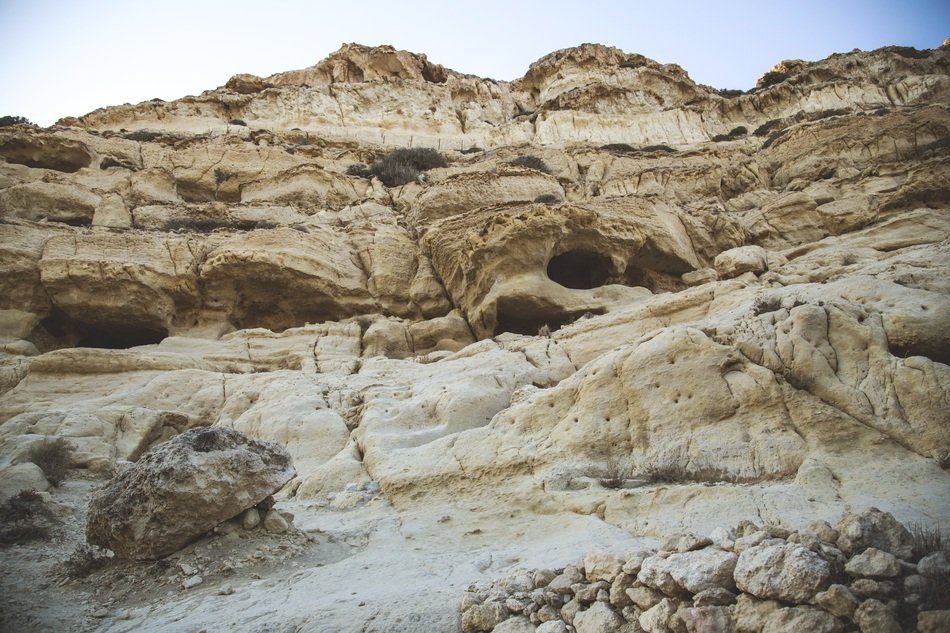 sandstone on the coast of Greece