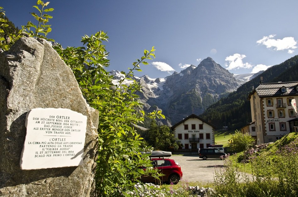 village at the foot of Ortler mountain