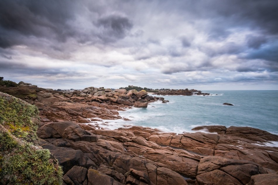 Landscape of rocky beach in Brittany