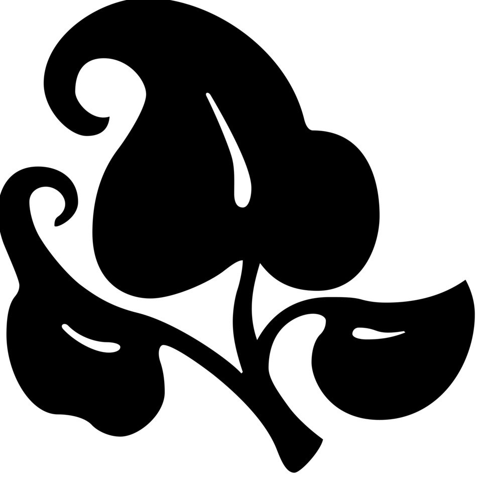 clipart of black Leaf Flower