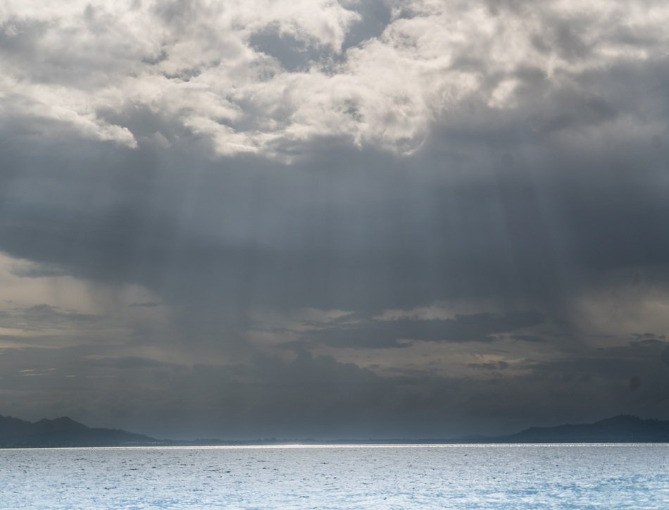sun rays over the coast in thailand