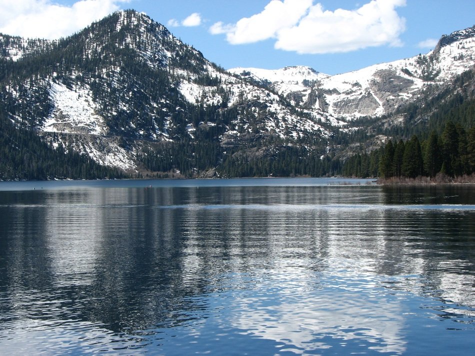 Mountain on a Lake Tahoe bank