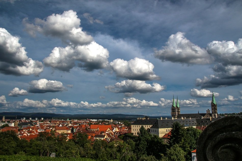 Landscape with the clouds in Bamberg