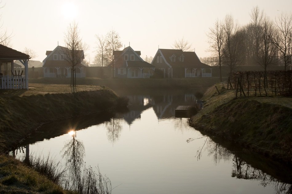 cottages by the pond
