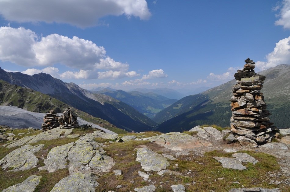 Alps mountains in Trentino top view with colorful nature in Italy