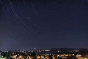 clear starry sky over the night city