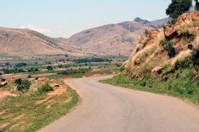 Road curve in Mountain landscape in madagascar