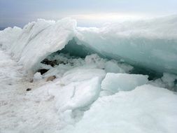 Frozen Lake baikal, siberia