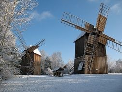 Snow windMill Landscape