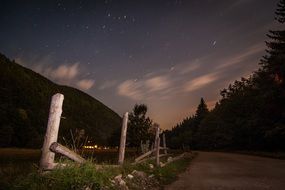 clear starry sky over piatra craiului