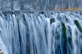 cold winter waterfall cascade