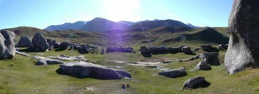 stones on the Castle Hill in New Zealand