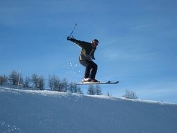 man in flight, Ski Jump, Free Ride