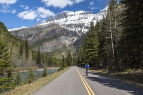 Landscape of highway in glacier national park