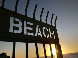 Beach, lettering at Sunset sky, usa, california, San Diego